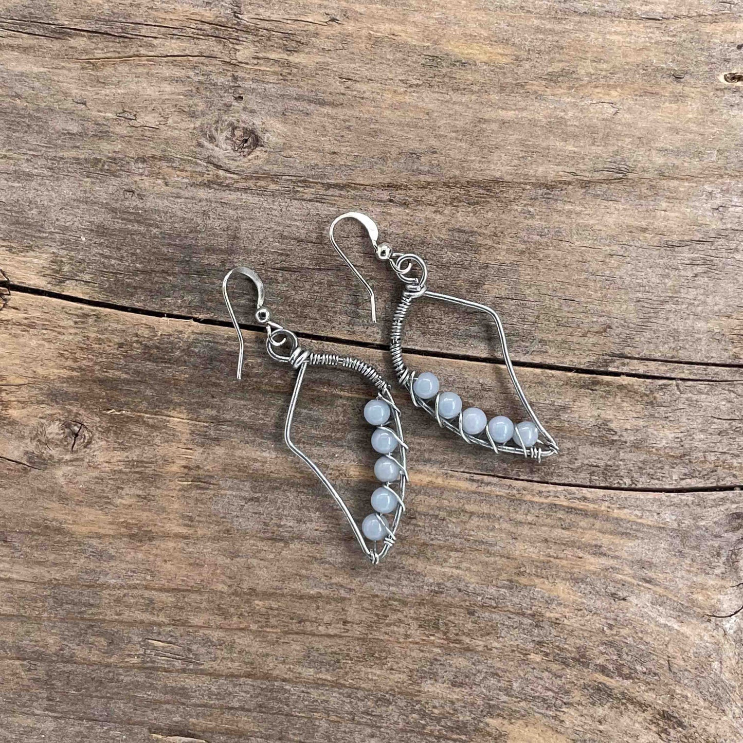 Øredobber i Sølv med Angelitt - 55 mm - 446