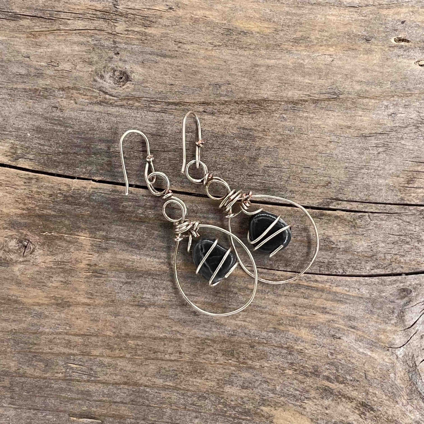 Øredobber i Sølv med Strandstein - 60 mm - 450