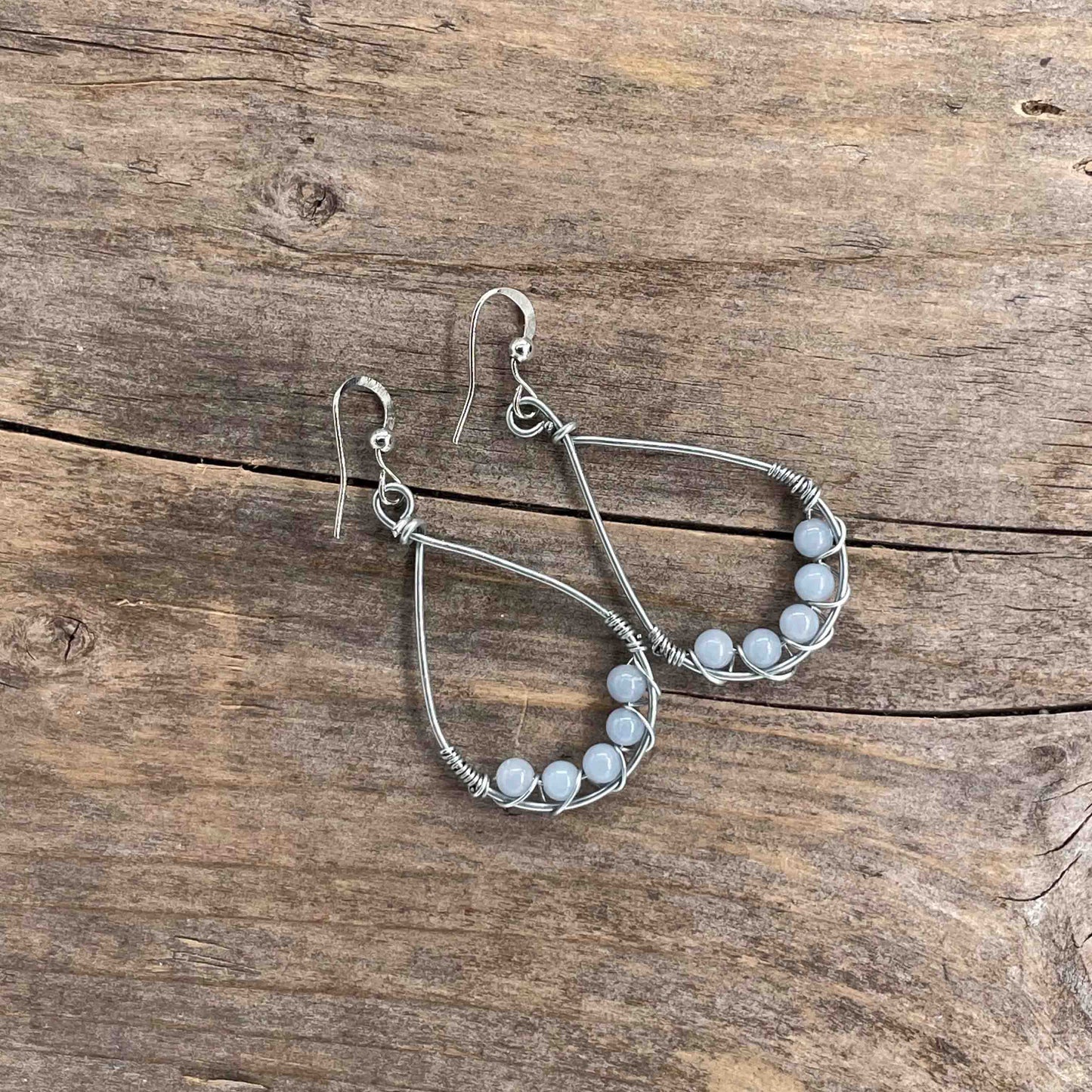 Øredobber i Sølv med Angelitt - 55 mm - 452