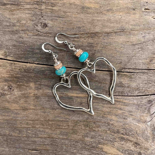 Øredobber i Sølv med Turkis - 75 mm - 462