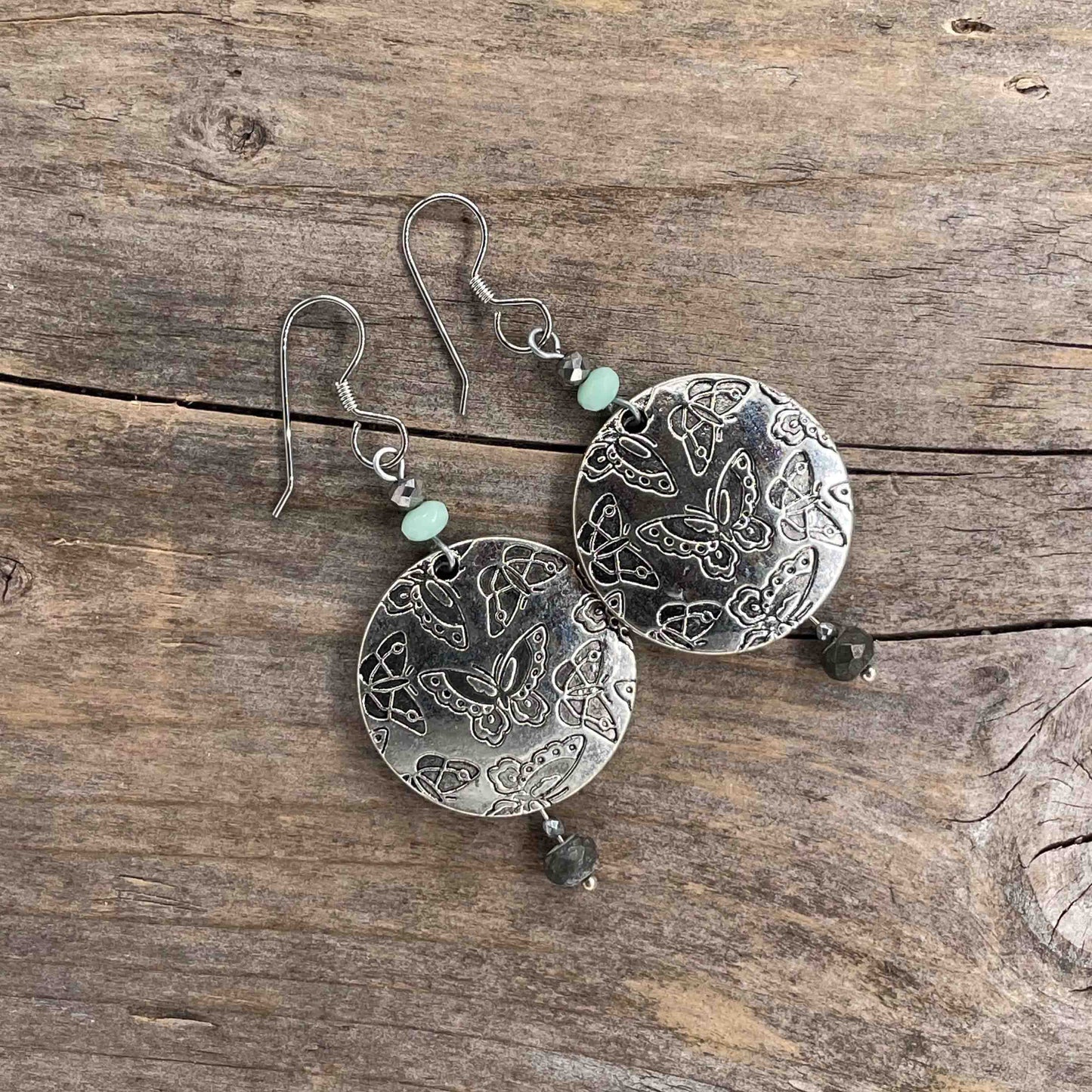 Øredobber i Sølv med Pyritt - 70 mm - 463