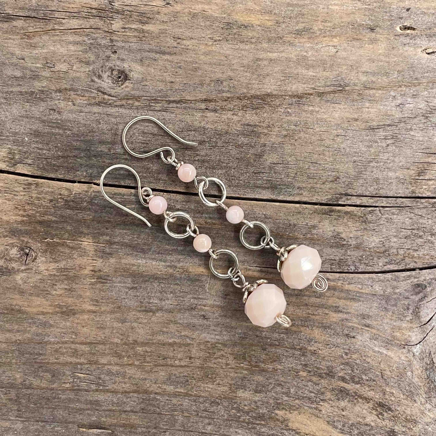 Øredobber i Sølv med Opal - 70 mm - 466