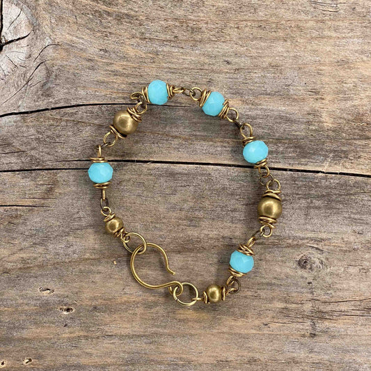 Armbånd i Messing med Lenke/Wire - 499