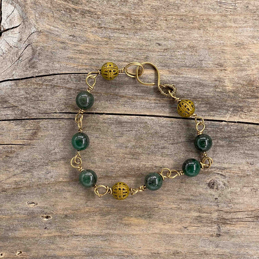 Armbånd i Messing med Lenke/Wire - 502