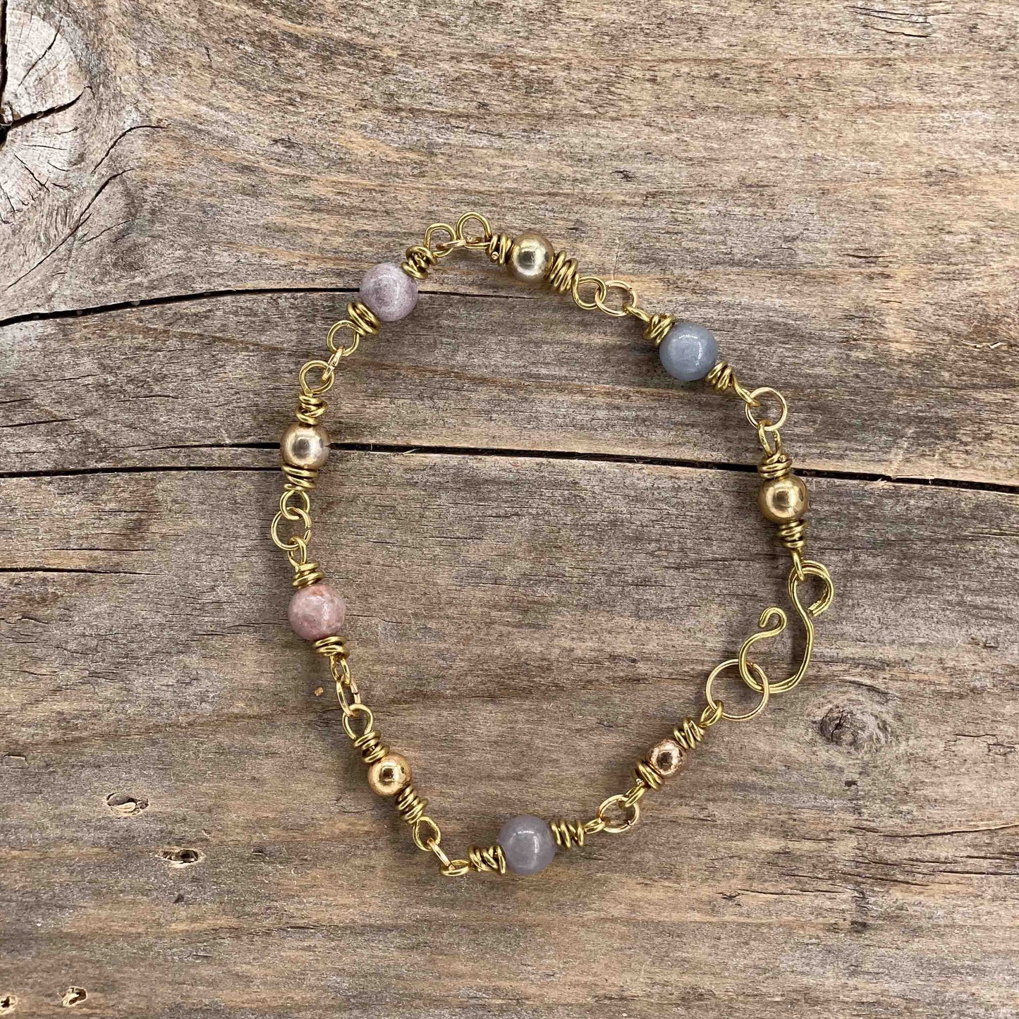 Armbånd i Messing med Lenke/Wire - 504