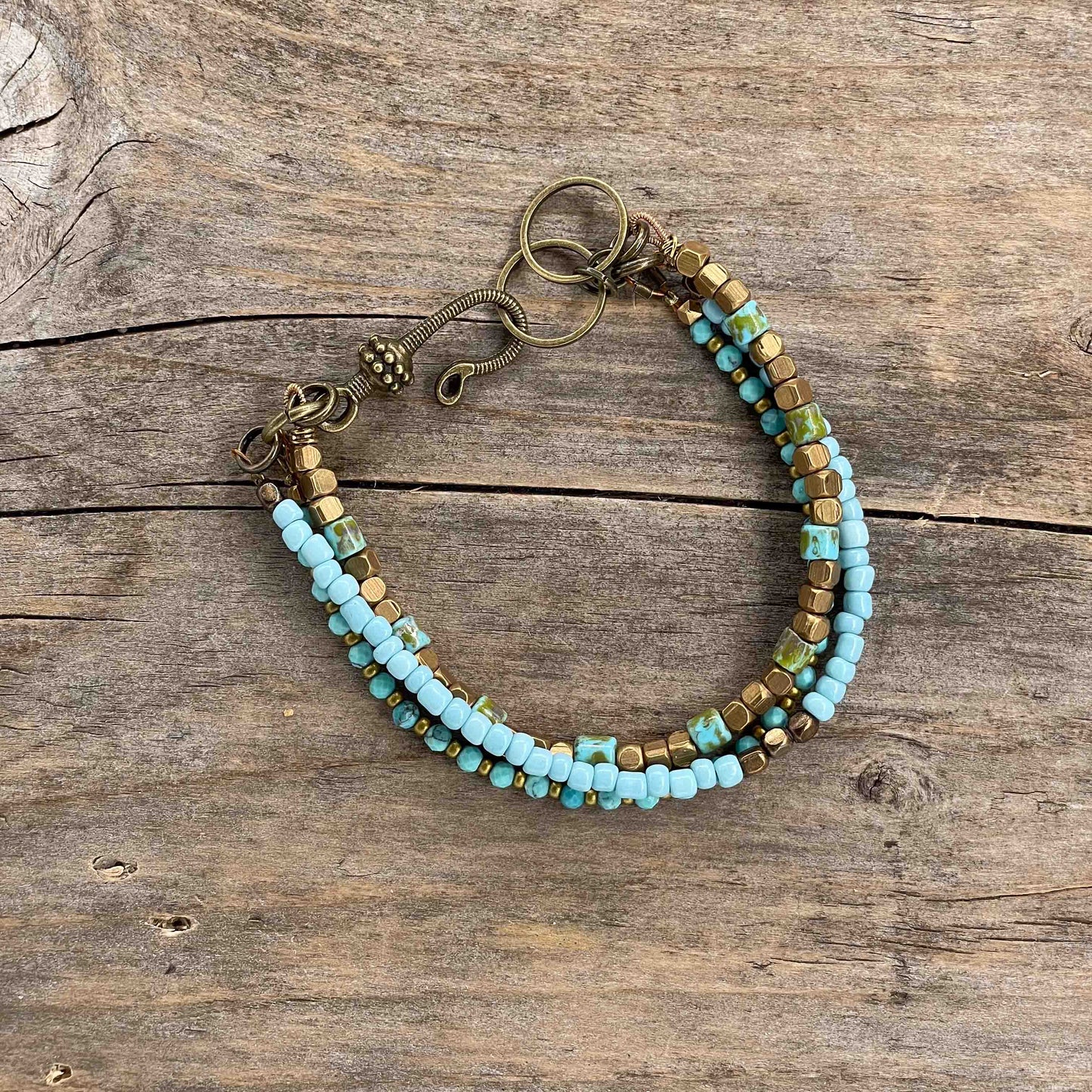 Armbånd i Messing med Lenke/Wire - 507