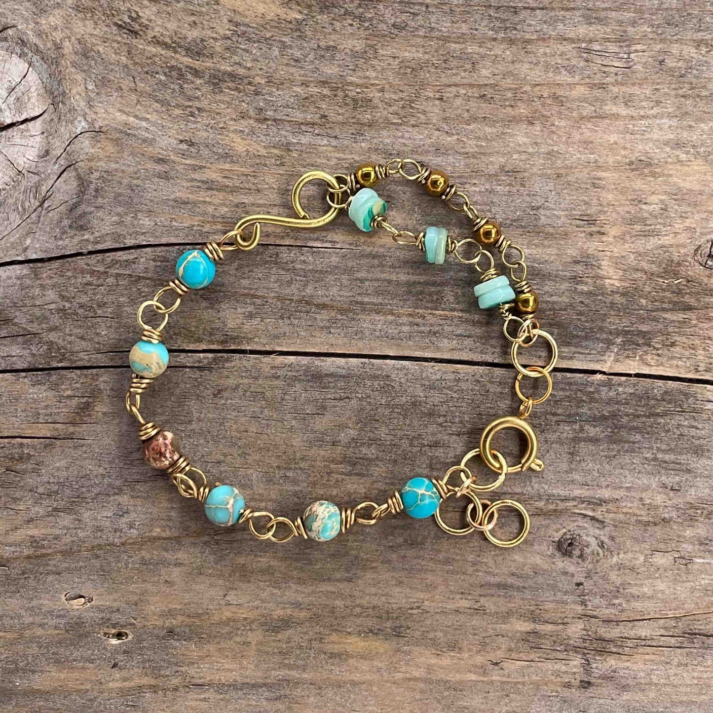 Armbånd i Messing med Lenke/Wire - 509