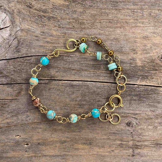 Armbånd i Messing med Lenke/Wire - 509