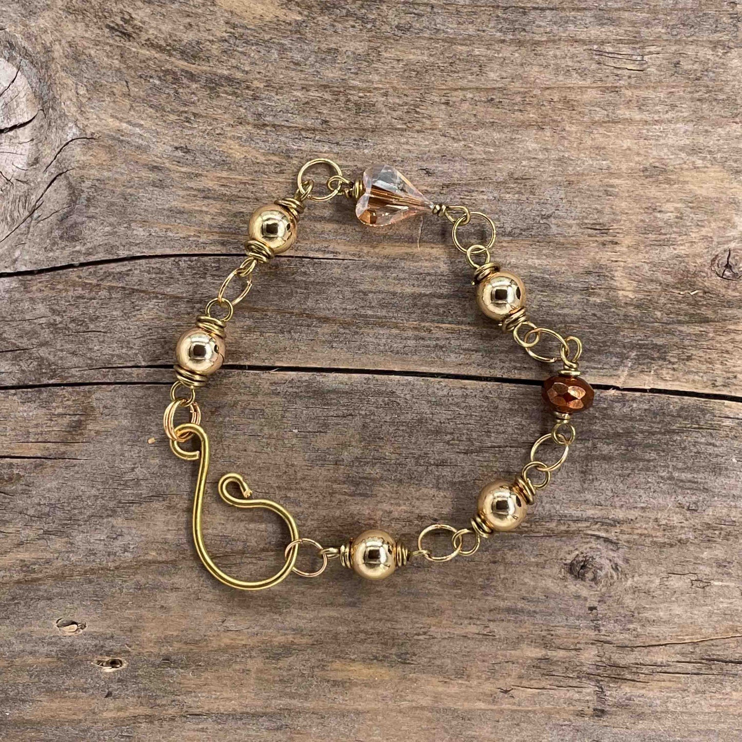 Armbånd i Messing med Lenke/Wire - 518