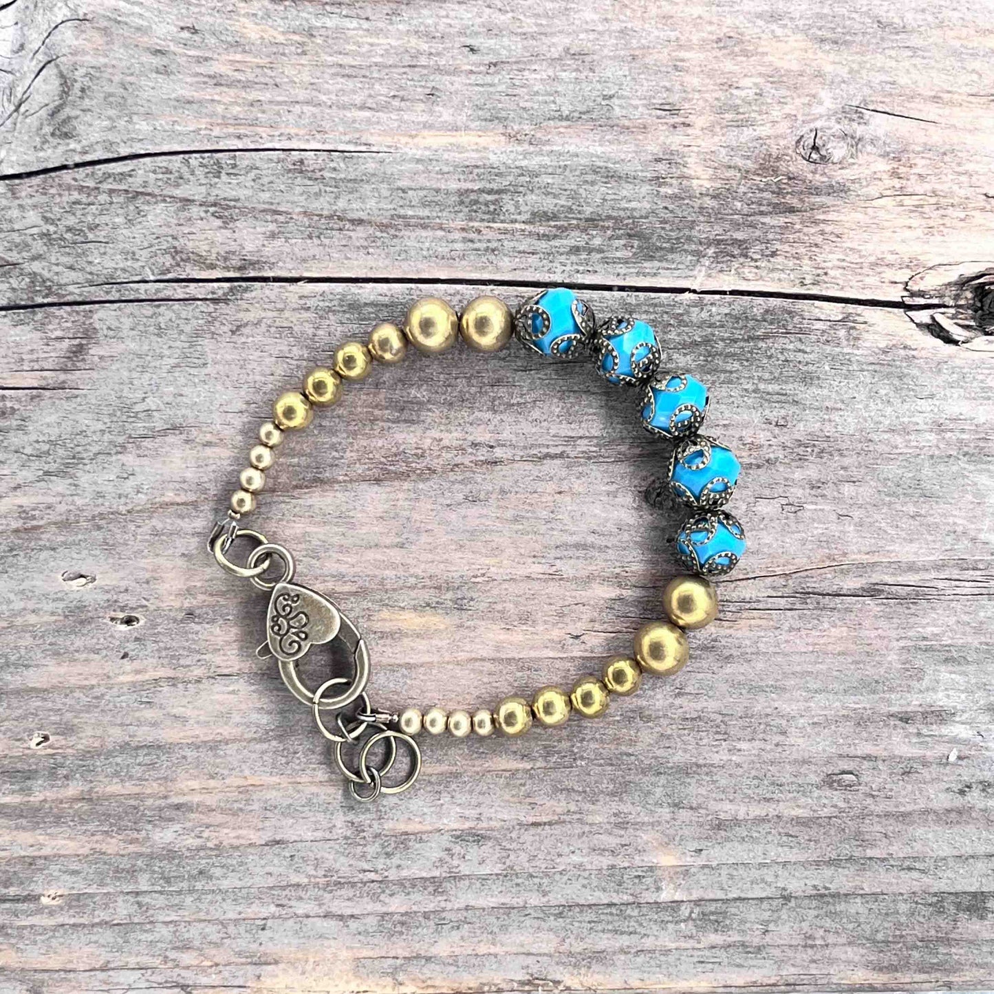 Armbånd i Messing med Lenke/Wire - 530