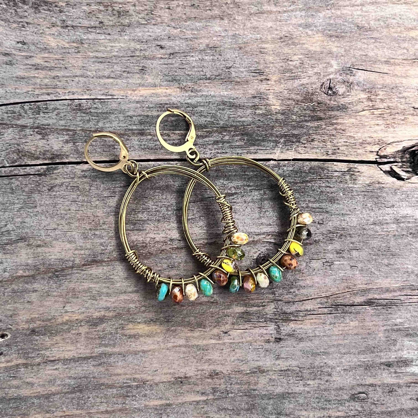 Messing Hoops med glass - 60 mm - 564