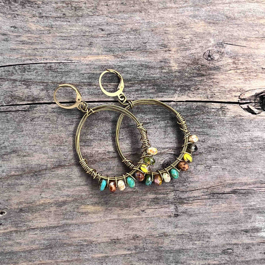 Messing Hoops med glass - 60 mm - 564