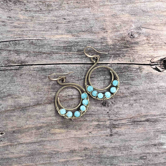 Messing Hoops med Amasonitt - 45 mm - 565