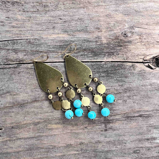 Chandelier Øredobber i Messing - 70 mm - 567