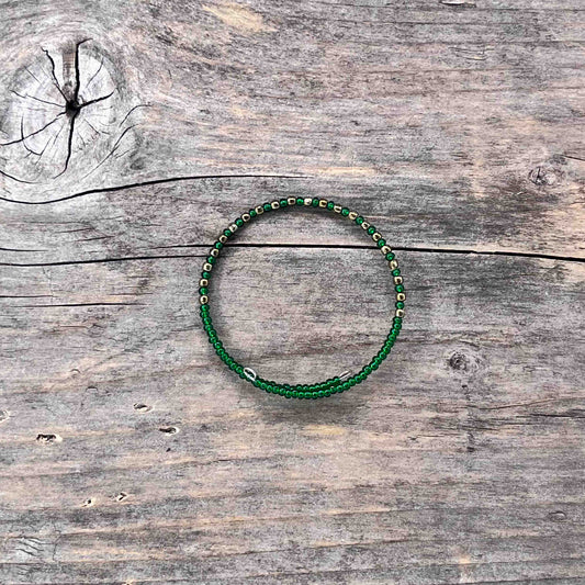 Messing Armebånd Memorywire med Seed Beads - 590