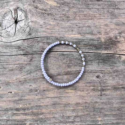 Messing Armebånd Memorywire med Seed Beads - 600