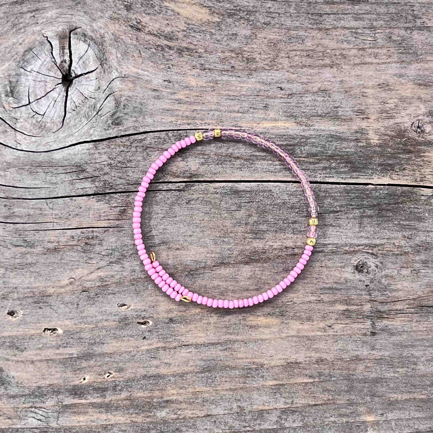 Messing Armebånd Memorywire med Seed Beads - 612