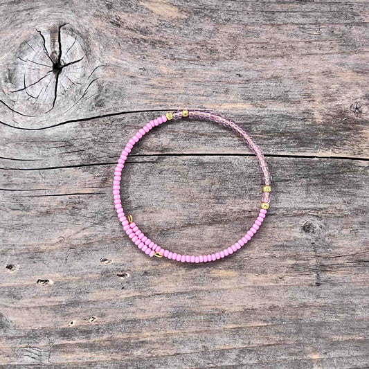 Messing Armebånd Memorywire med Seed Beads - 612