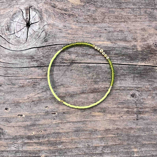Messing Armebånd Memorywire med Seed Beads - 614
