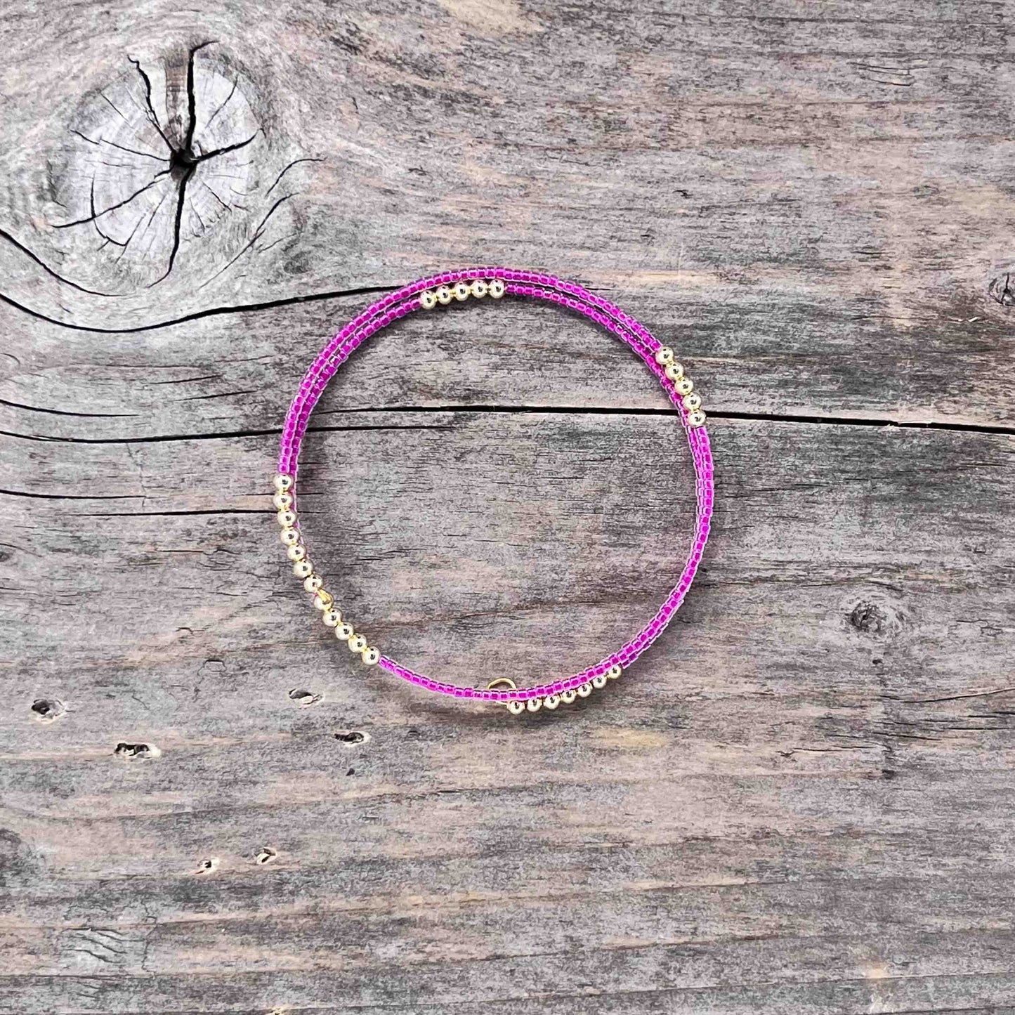 Messing Armebånd memorywire med Seed Beads - 616