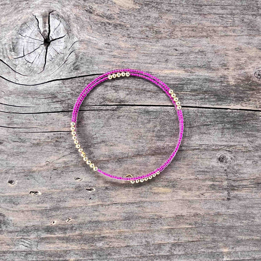 Messing Armebånd memorywire med Seed Beads - 616