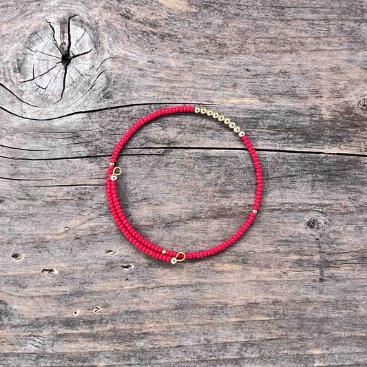 Messing Armebånd Memorywire med Seed Beads - shiny - 617