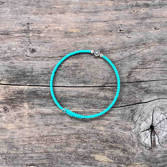 Sølv Armebånd Memorywire med Seed Beads - 677