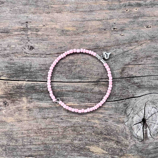 Sølv Armebånd Memorywire med Seed Beads - 682