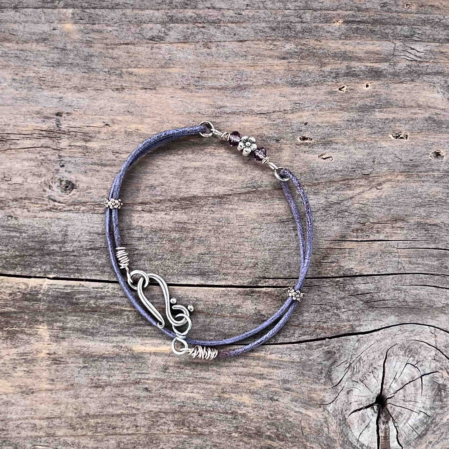 Armbånd i Sølv med Skinn - 710