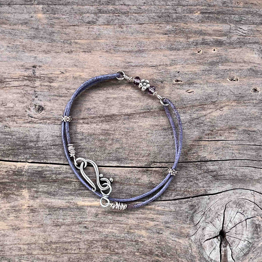 Armbånd i Sølv med Skinn - 710