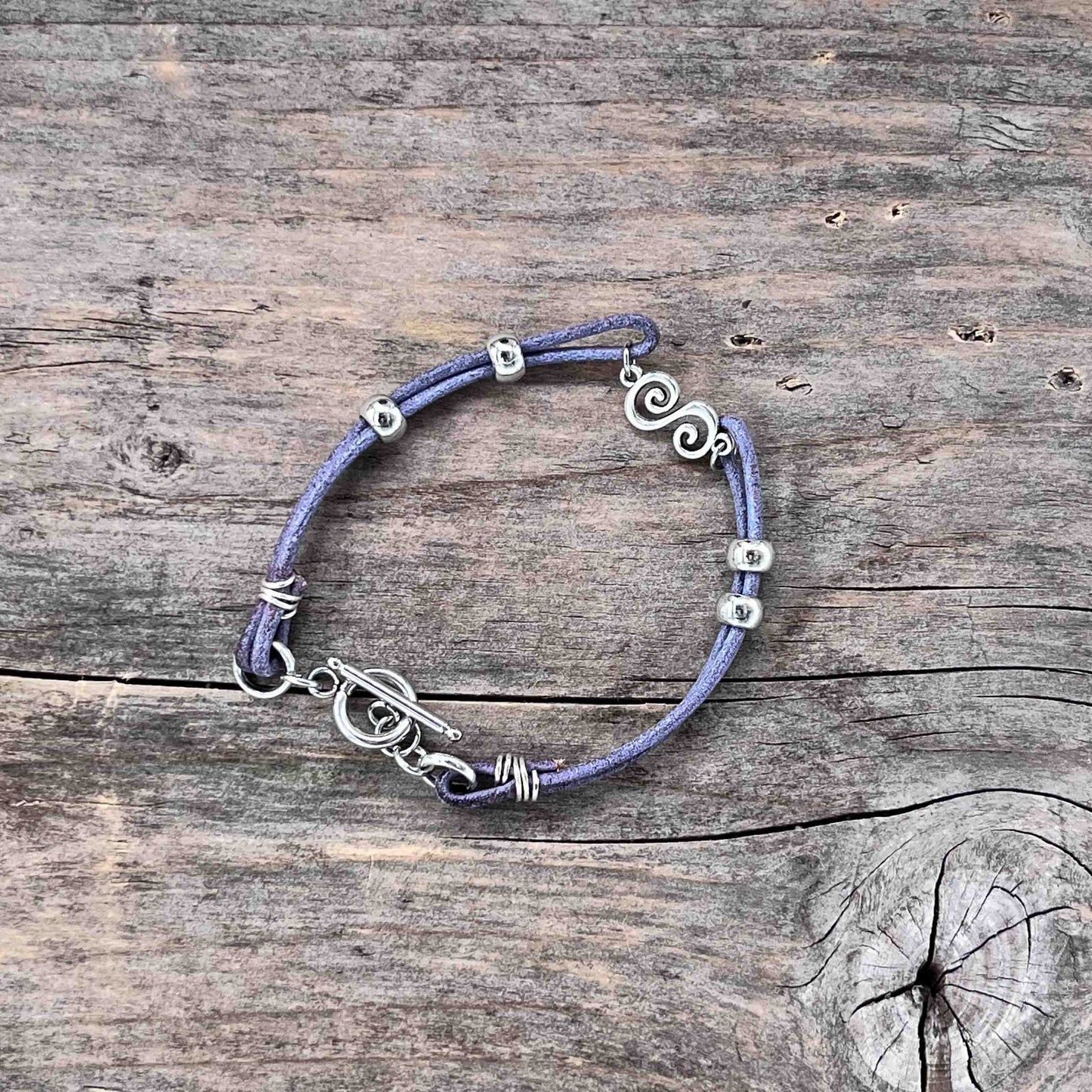 Armbånd i Sølv med Skinn - 711