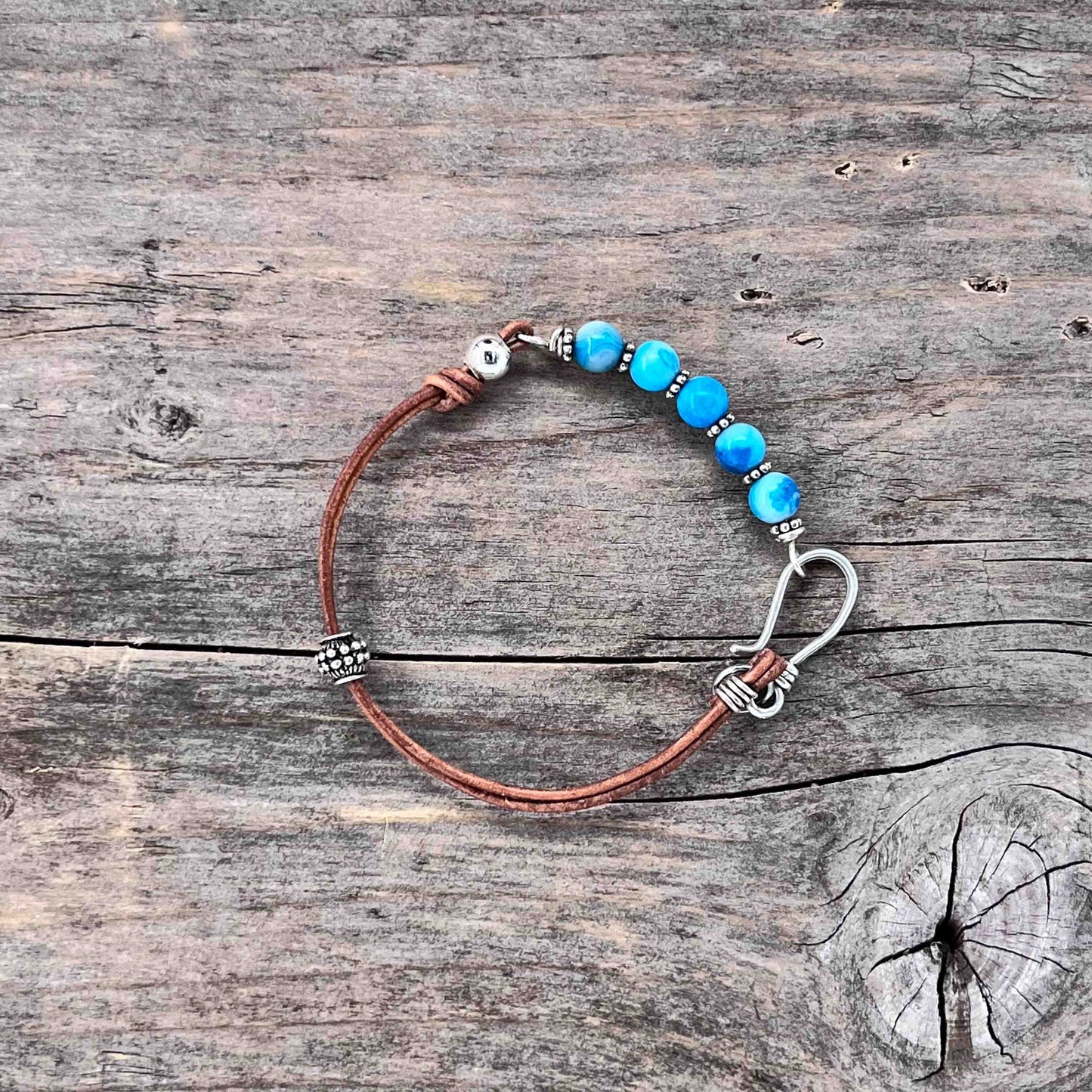 Armbånd i Sølv med Skinn - 716