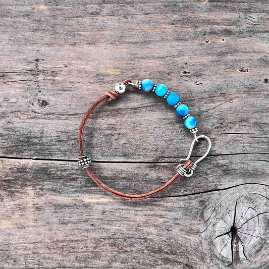 Armbånd i Sølv med Skinn - 716