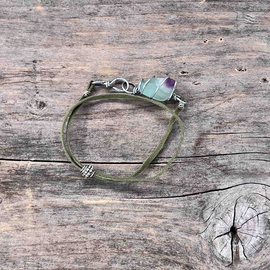 Armbånd i Sølv med Skinn - 717