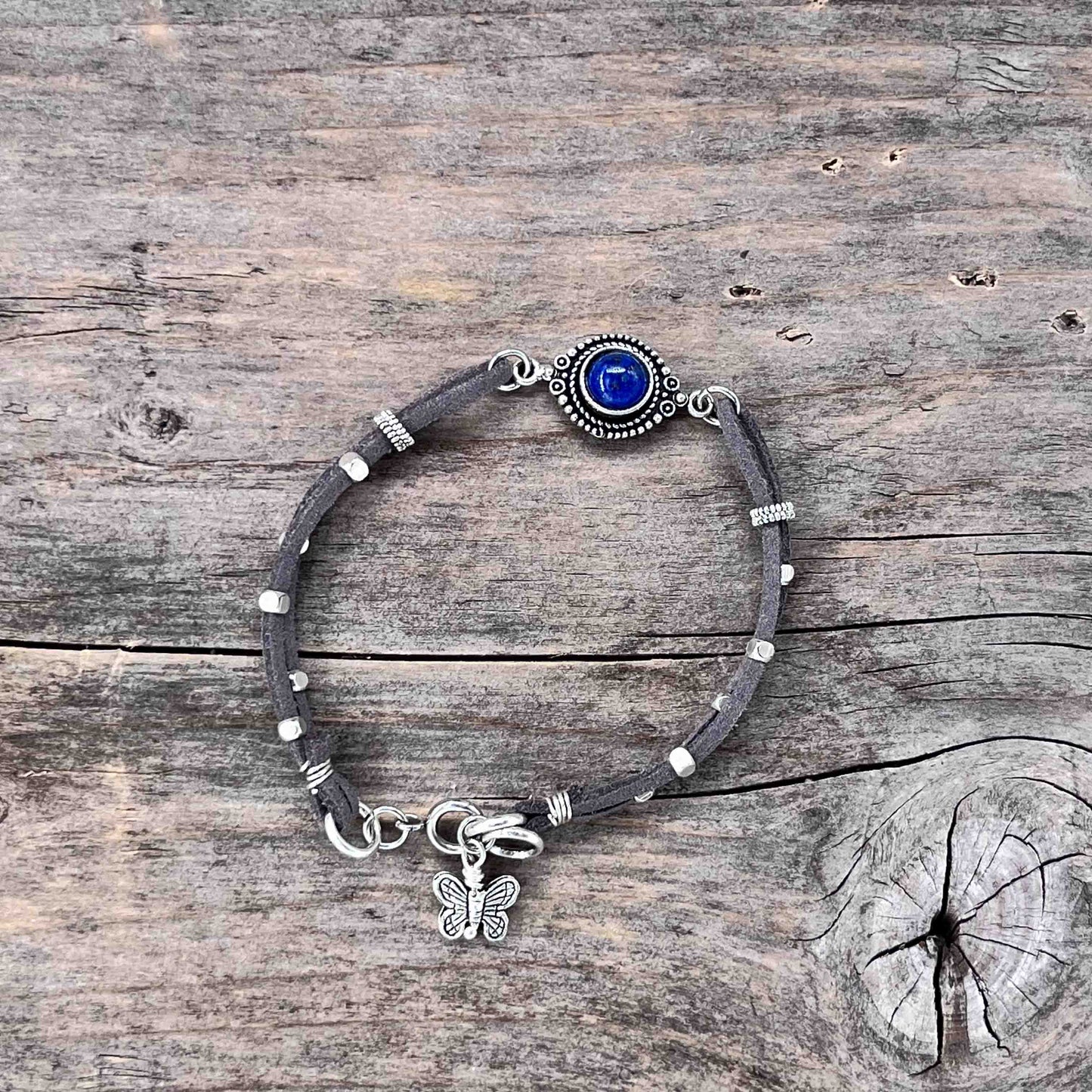 Armbånd i Sølv med Skinn - 719