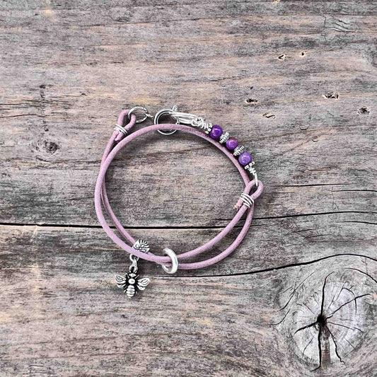 Armbånd i Sølv med Skinn - 720