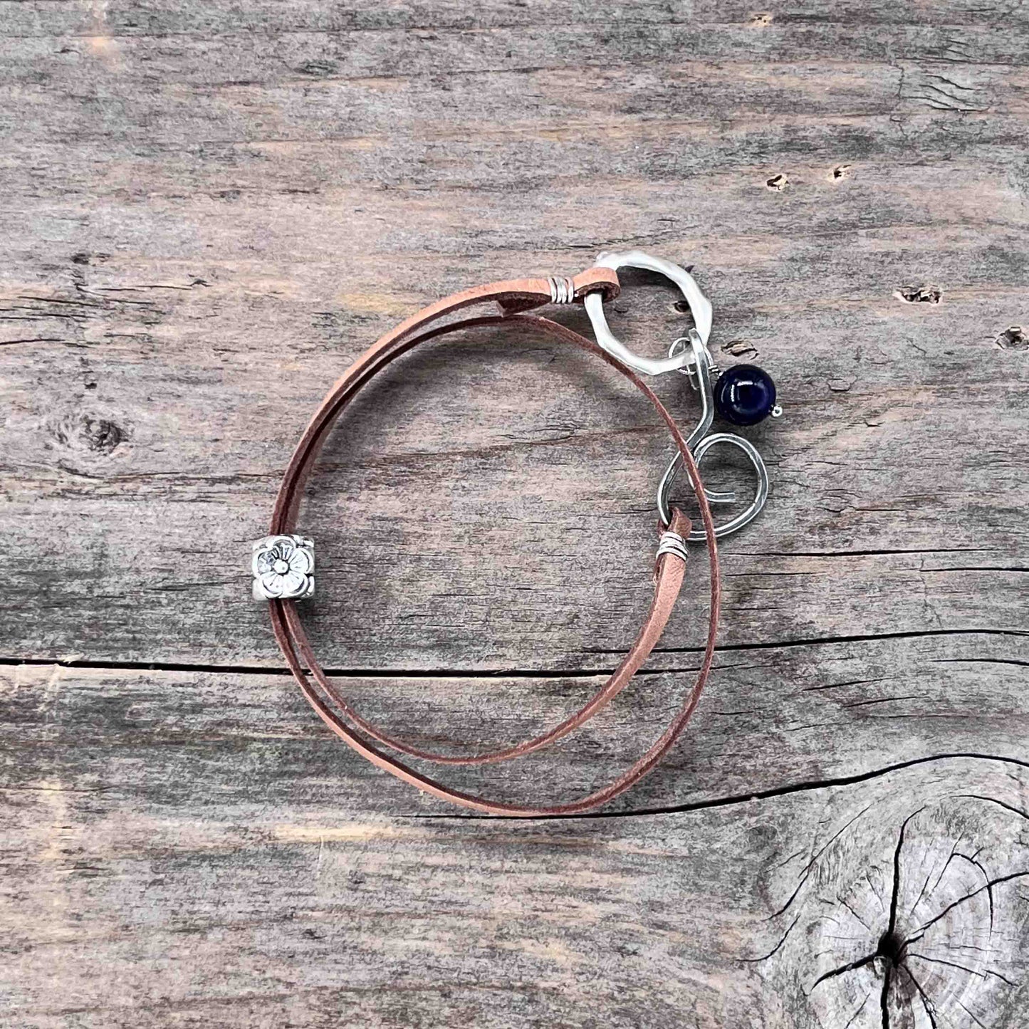 Armbånd i Sølv med Skinn - 724