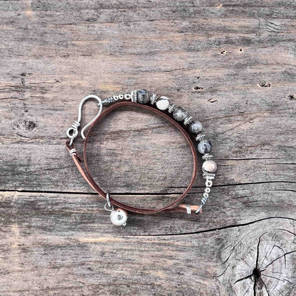 Armbånd Sølv - Skinn