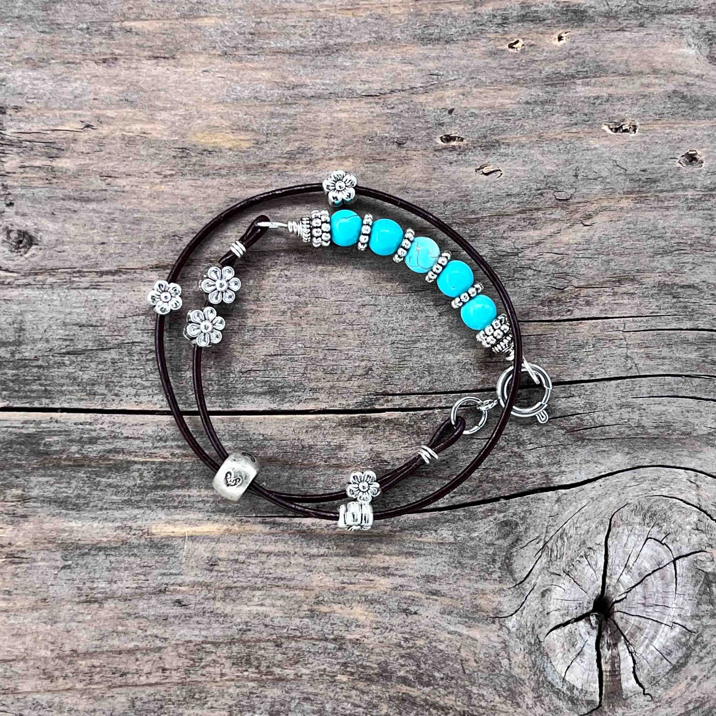 Armbånd i Sølv med Skinn - 728