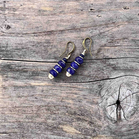 Øredobber i Gull med Agat - 35 mm - 730