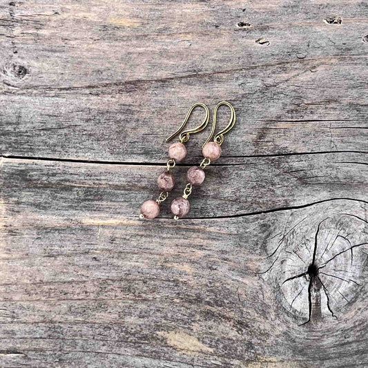 Øredobber i Gull med Agat - 45 mm - 732