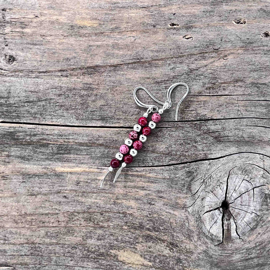 Øredobber i Sølv med Jasper - 55 mm - 743