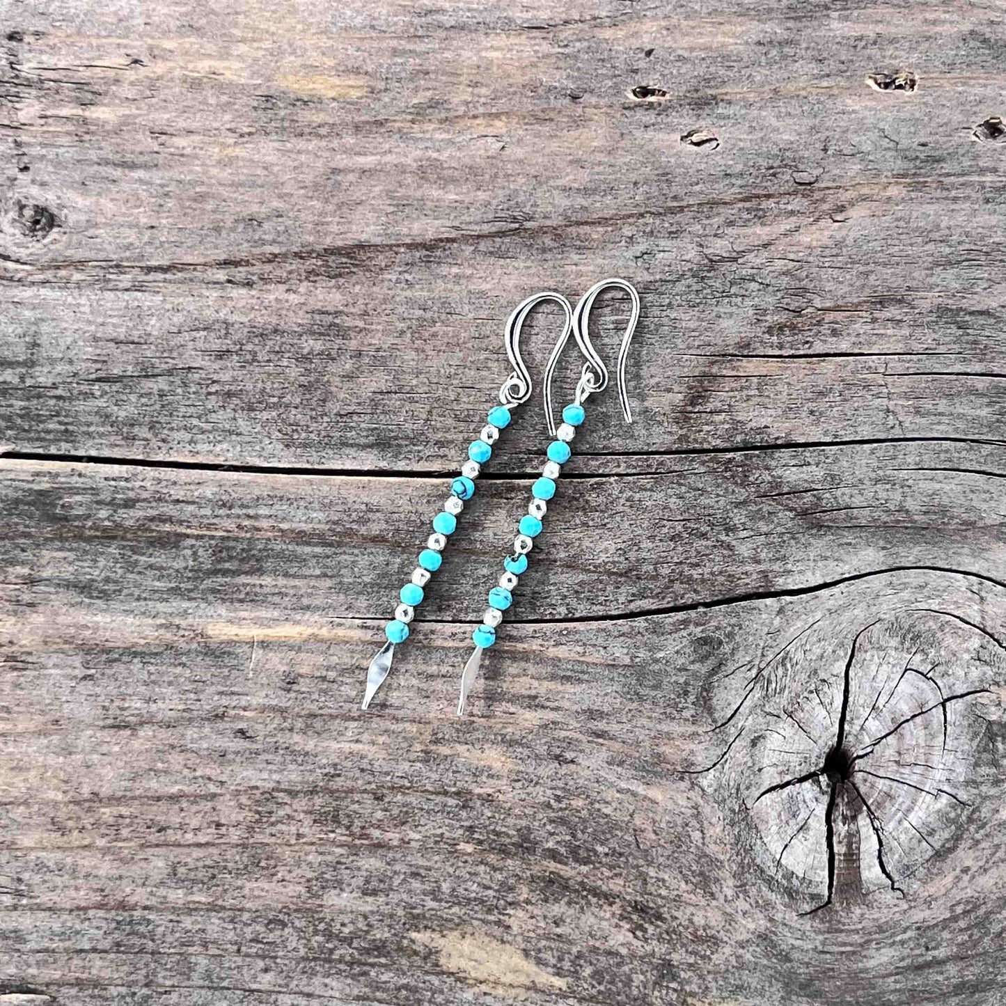 Øredobber i Sølv med Turkis - 55 mm - 744