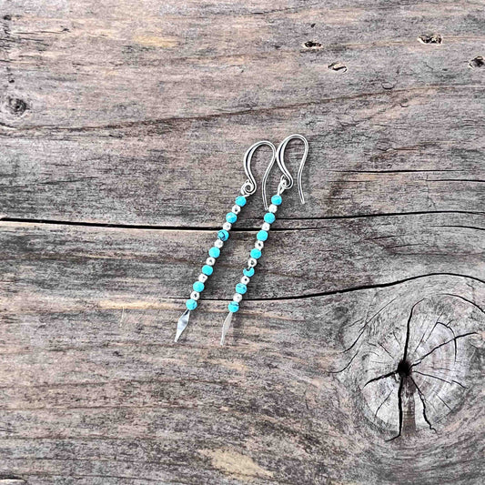 Øredobber i Sølv med Turkis - 55 mm - 744