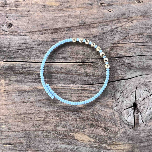 Messing Armebånd Memorywire med Seed Beads - shiny - 778