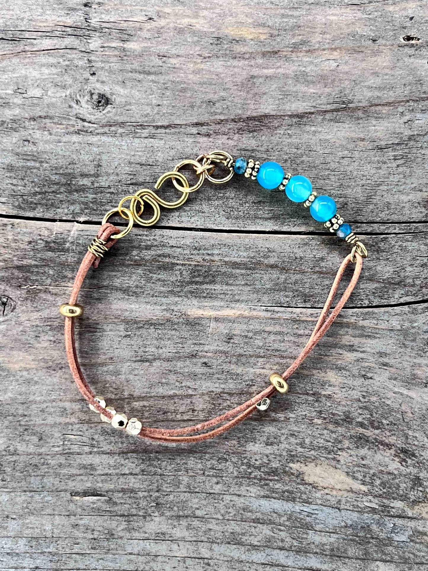 Armbånd i Gull med Skinn - 794