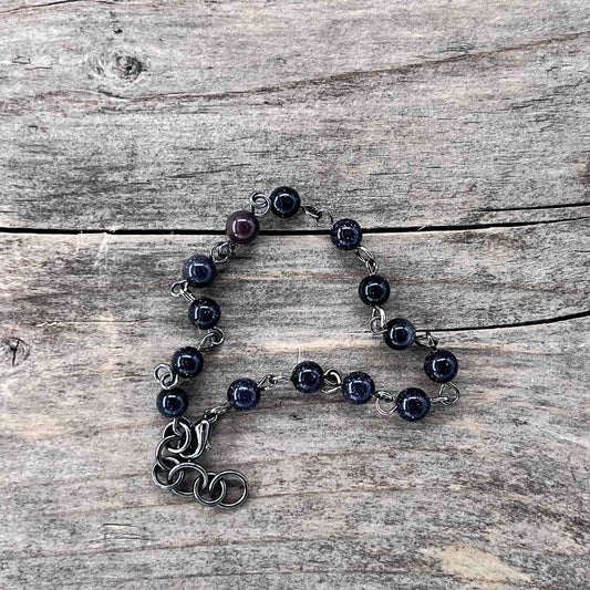 Gunmetal Armbånd med Aventurin - 816