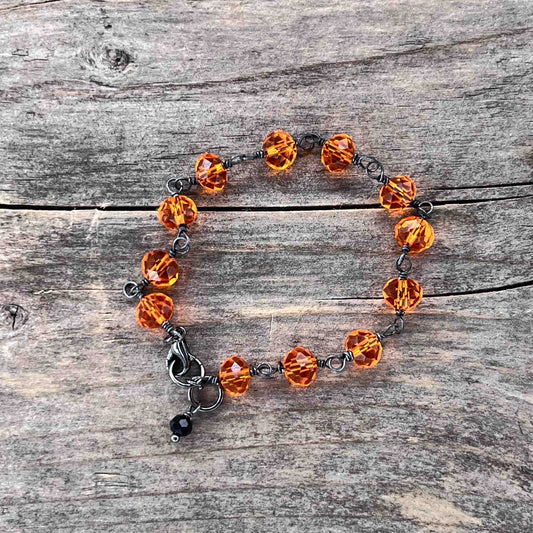 Gunmetal Armbånd med Lenke/Wire - 822