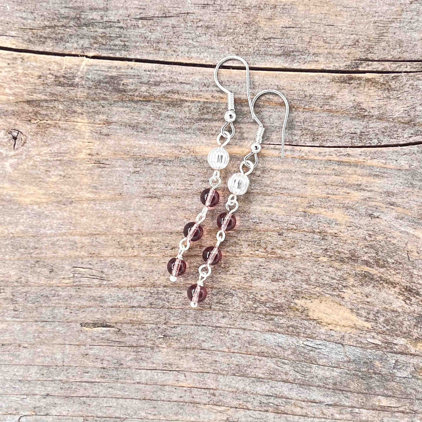 Øredobber i Sølv med Glassperler - 55 mm - 841