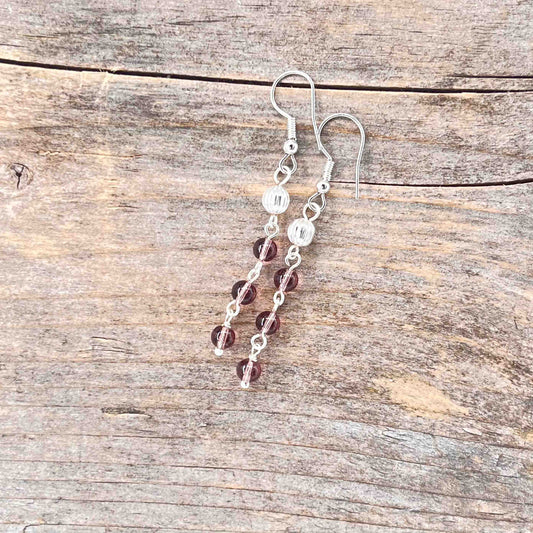 Øredobber i Sølv med Glassperler - 55 mm - 841